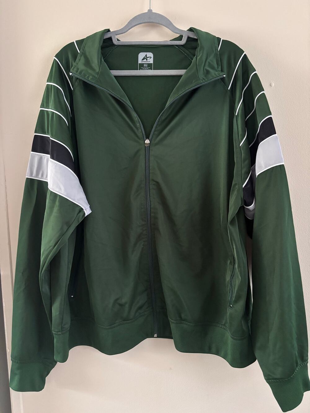 Green zip up jacket